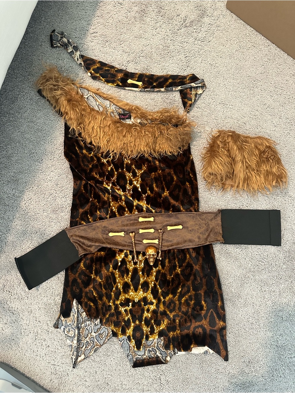 Dreamgirl Leopard Caveman Women's Costume - Brown, Gold